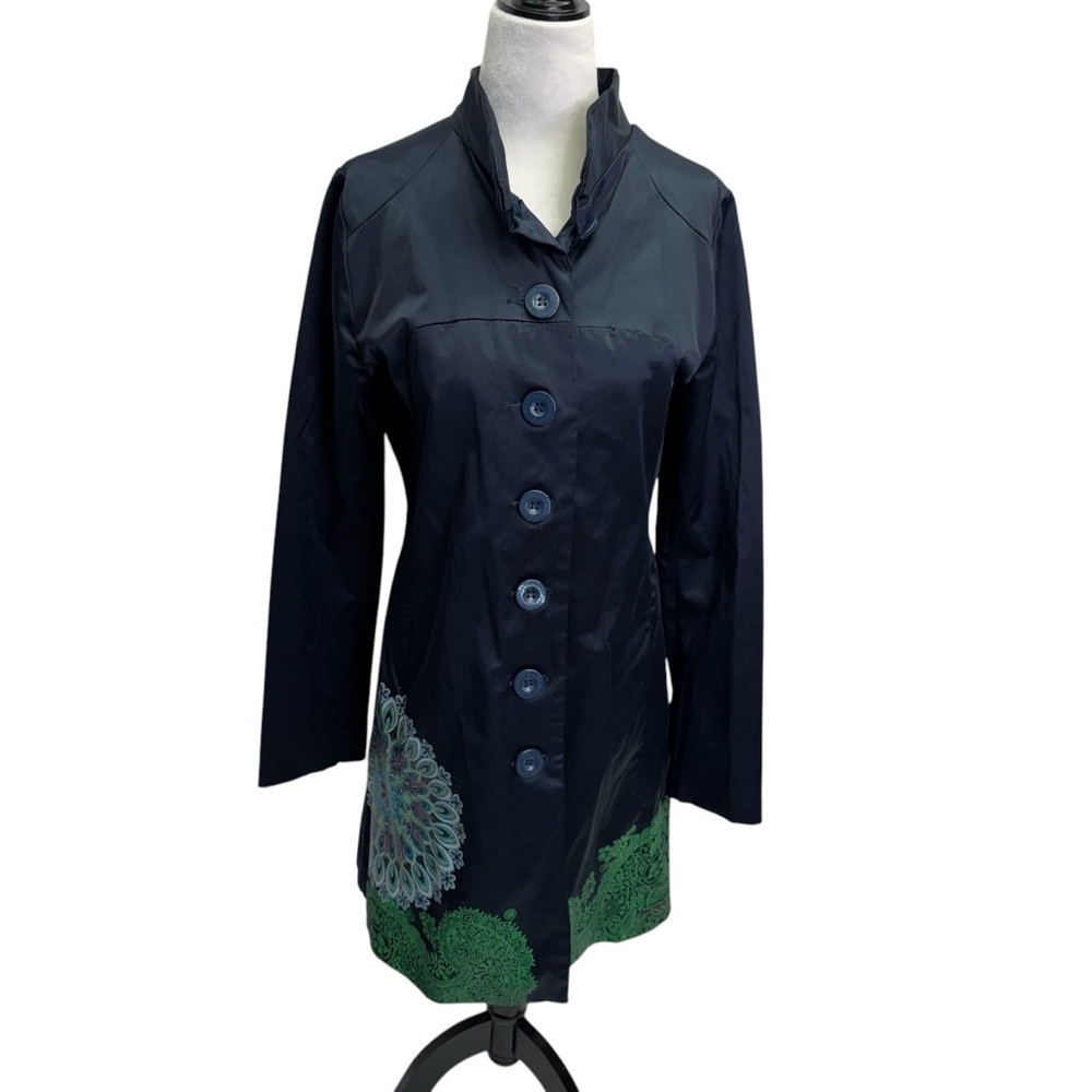 Desigual Navy 55E29A0 Abrig Luna Overcoat Jacket Size 40